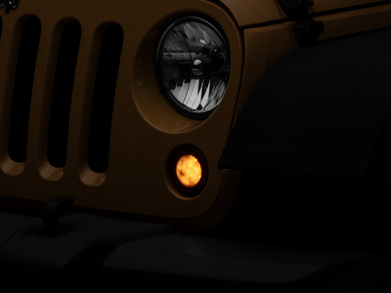 Clignotants à LED Raxiom 07-18 Jeep Wrangler JK Axial Series avec halo (fumé)