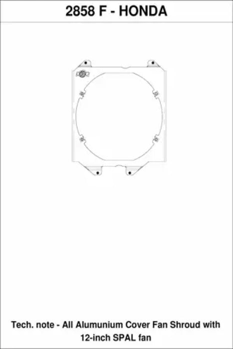 Carénage de ventilateur tout aluminium CSF 92-00 Honda Civic avec ventilateur SPAL de 12 pouces