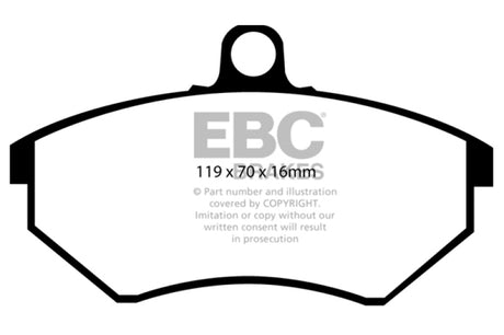 EBC 94 Volkswagen Cabriolet 1.8 Redstuff Front Brake Pads