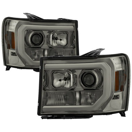 Phares de projecteur Spyder GMC Sierra 1500/2500/3500 07-13 V2 - Fumé PRO-YD-GS07V2-LBDRL-SM