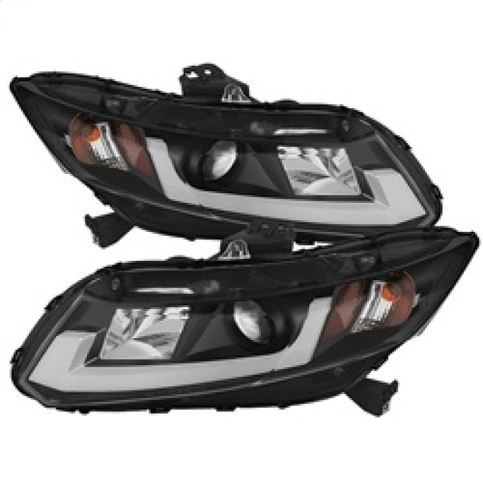 Spyder 12-14 Honda Civic (Excl. 2014 Coupe) Projector Headlights Lgtbr DRL Black PRO-YD-HC12-DRL-BK