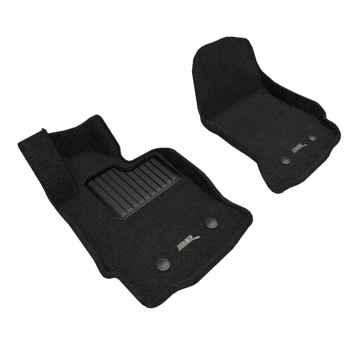 Ensemble complet de tapis de sol élégants 3D MAXpider 14-19 Chevrolet Corvette C7 (2 pièces) - Noir