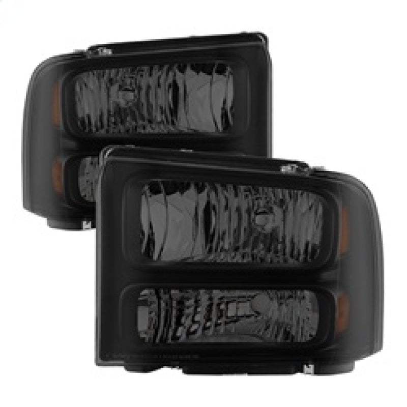 xTune Ford F250 F350 F450 Superduty Excursion 99-04 Headlights Black Smoked HD-JH-FF25099-HA-BSM