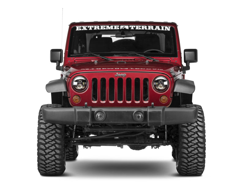 Phares à LED Daymaker de la série Axial Jeep Wrangler TJ/JK de Raxiom 97-18 - Boîtier noir (lentille transparente)