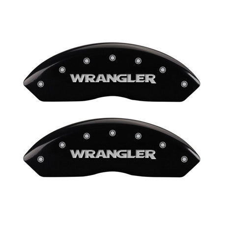 MGP 4 Caliper Covers Engraved Front & Rear WRANGLER Black finish silver ch