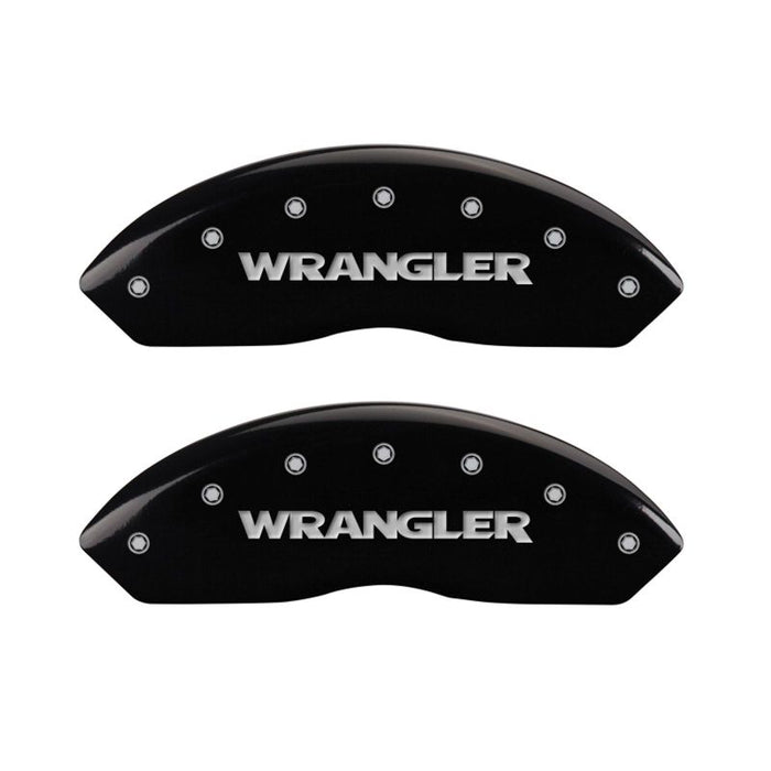 Couvre-étriers MGP 4 gravés avant et arrière WRANGLER finition noire argent ch