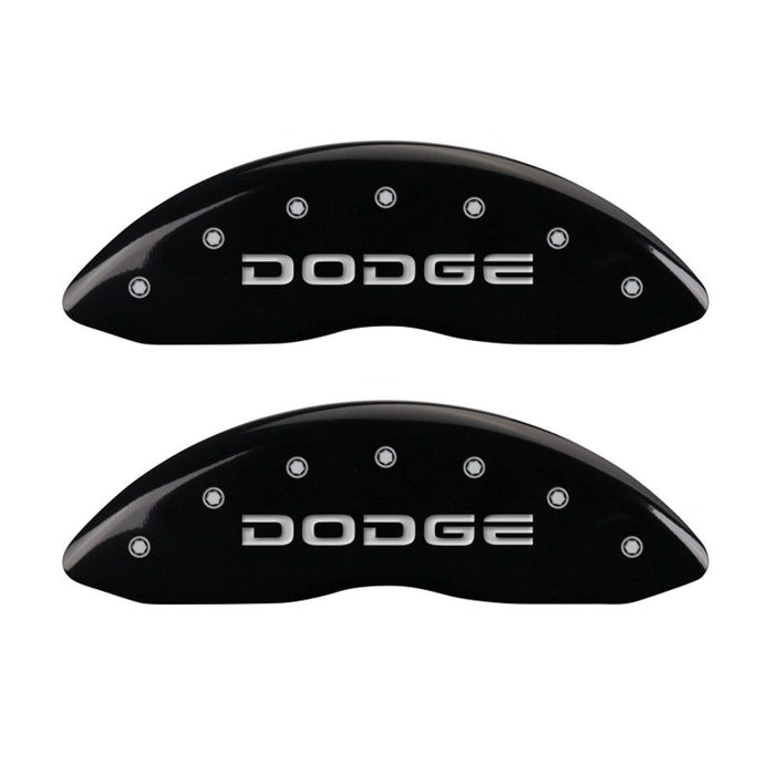 MGP 4 Caliper Covers Engraved Front & Rear Broken D/Dodge Black finish silver ch