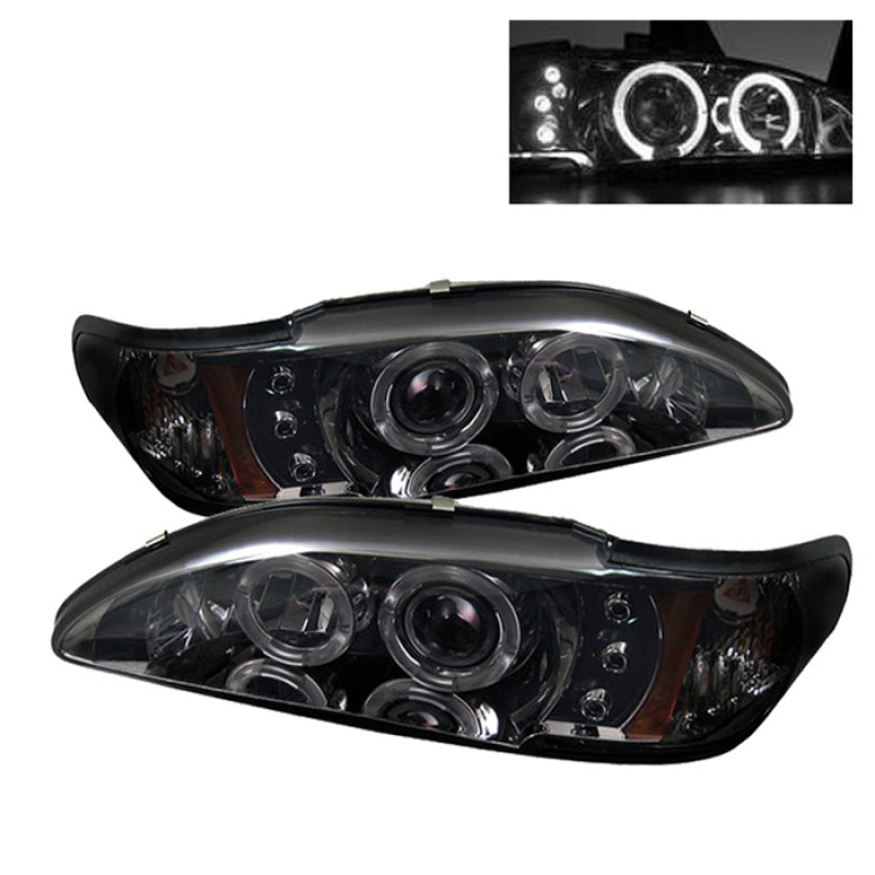 Spyder Ford Mustang 94-98 1PC Projecteur LED Halo Ambre Reflctr LED Smk PRO-YD-FM94-1PC-AM-SMC