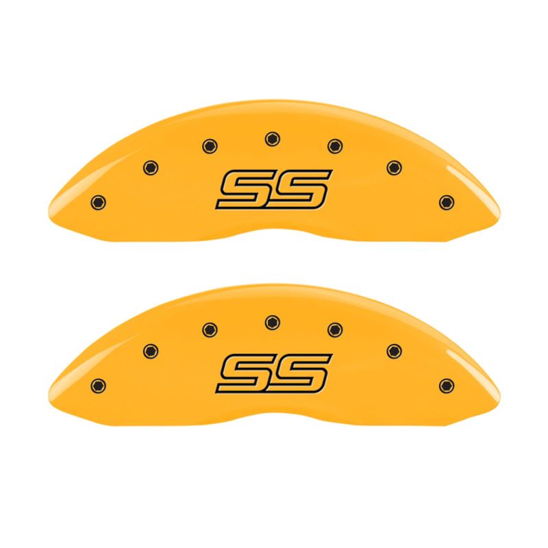 MGP 4 Caliper Covers Engraved Front & Rear Trailblazer SS Yellow Finish Black Char 2004 Chevy SSR