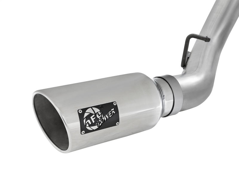 aFe LARGE Bore HD 4 pouces Double DPF-Back SS Échappement avec embout poli 16-17 GM Diesel Truck V8-6.6L (td) LML