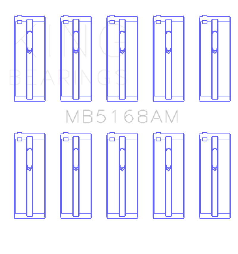 King Engine Bearings Acura F22B1/Honda F22A1/F22A6/F22B1/F22B2/F22B6 Main Bearing Set - Size STD