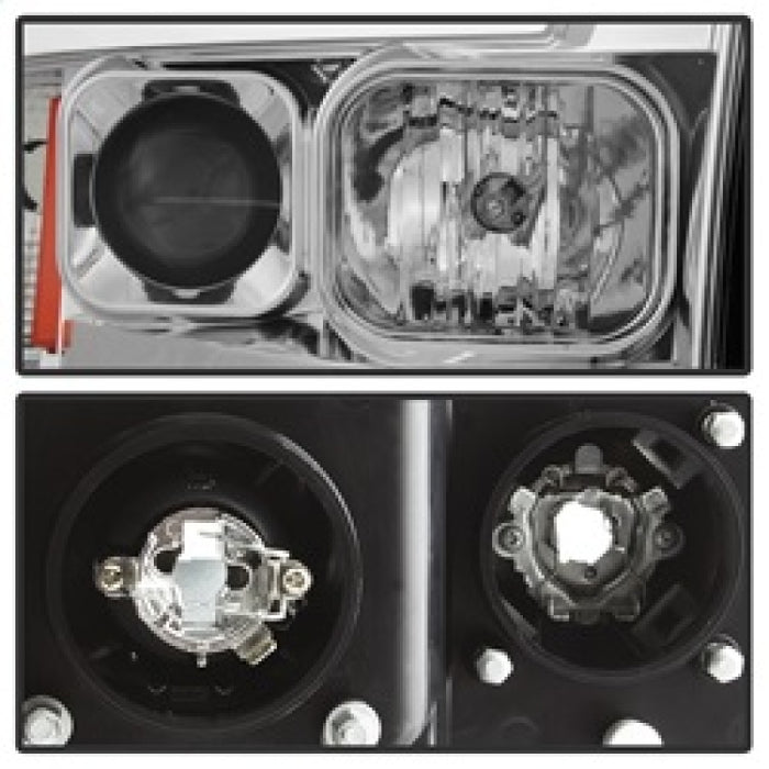 Phares de projecteur Spyder Dodge Ram 1500 02-05 V2 - Barre lumineuse DRL - Chrome PRO-YD-DR02V2-LB-C