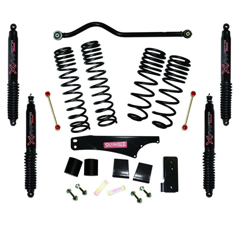 Skyjacker 2007-2018 Jeep Wrangler JK 4 portes 4 roues motrices à long débattement 3,5 pouces-4 pouces Kit de levage avec amortisseurs Max noirs