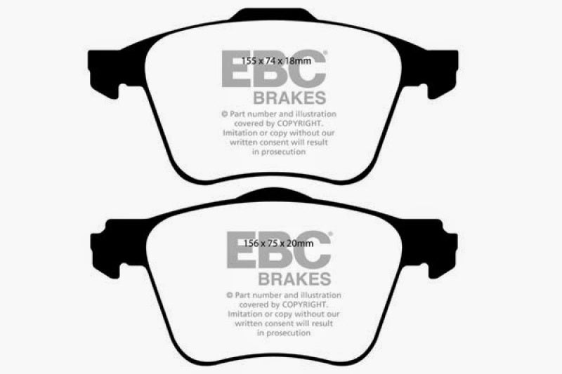 Plaquettes de frein avant Yellowstuff EBC 11+ Volvo S60 2.5 Turbo T5 (disques avant 315 mm)