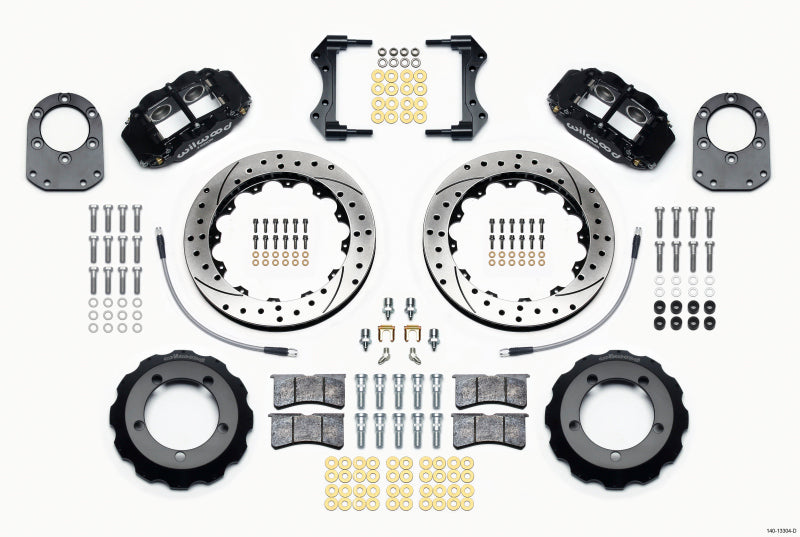 Kit de chapeau avant Wilwood Narrow Superlite 4R 12,88 pouces percé 66-75 Ford Bronco Dana 30/44 avec lignes