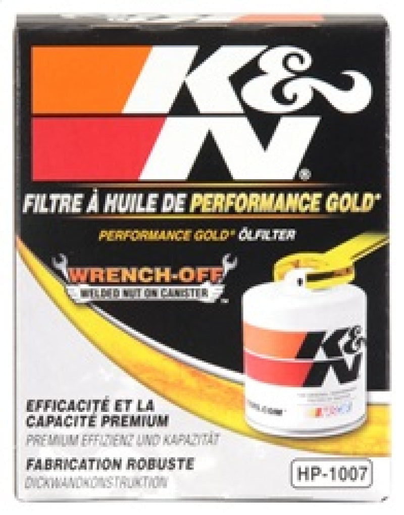 Filtre à huile K&amp;N Performance Gold pour Buick / Chevrolet / Oldsmobile