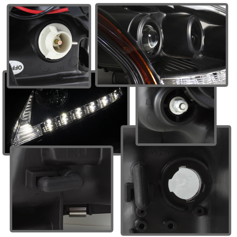 Phares de projecteur Spyder Lexus RX330 2004-2006 Modèle halogène - DRL LED Blk PRO-YD-LRX35004-DRL-BK