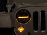 Raxiom 97-18 Jeep Wrangler TJ & JK Axial 7-In LED Headlights w/ DRL - Blk Housing (Clear Lens)