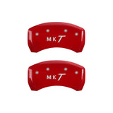 MGP 4 Caliper Covers Engraved Front Lincoln Engraved Rear MKT Red finish silver ch