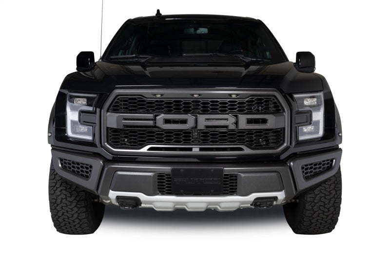 Inserts de calandre de pare-chocs avec revêtement en poudre noire Putco 18-20 Ford F-150 Raptor - Hex Shield