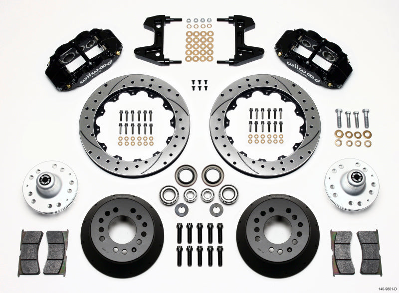 Wilwood Narrow Superlite 6R Front Hub Kit 12.88in Drilled 74-80 Pinto/Mustang II Disc Spindle only