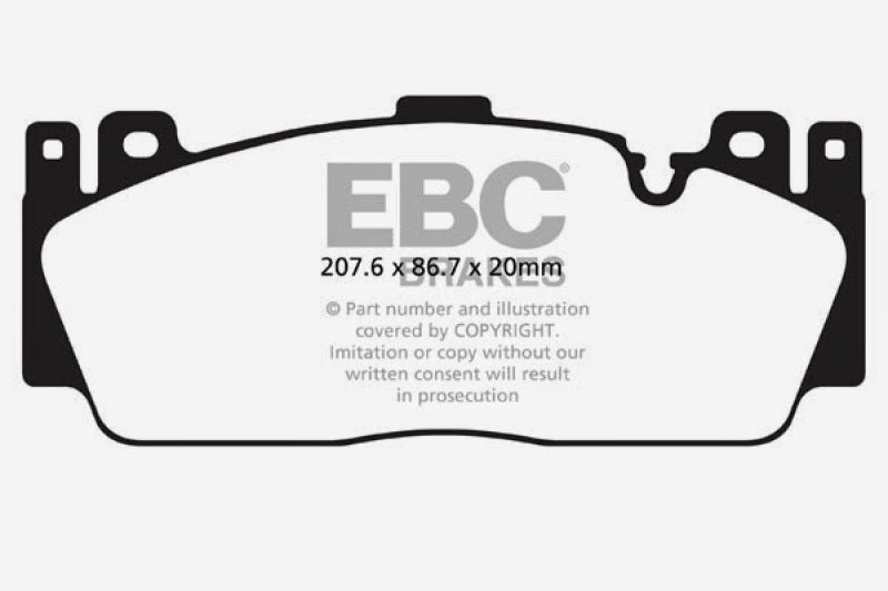 Plaquettes de frein avant Redstuff EBC 12+ pour BMW M5 4.4 Twin Turbo (F10)