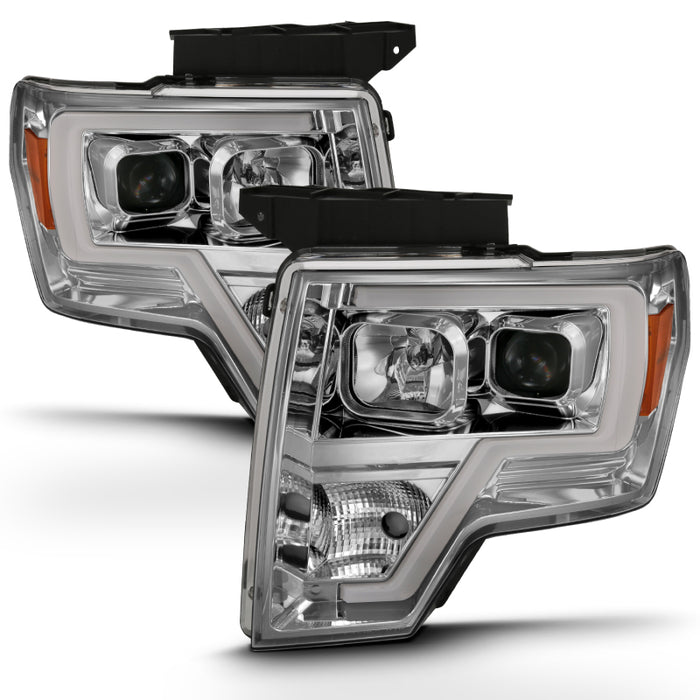 Phare de projecteur ANZO 2009-2014 Ford F-150 Style planche Chrome Ambre