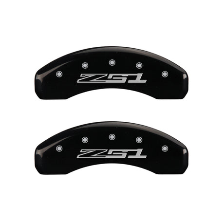 Couvre-étriers MGP 4 gravés à l'avant Corvette C7 gravés à l'arrière Z51/2015 finition noire argent ch