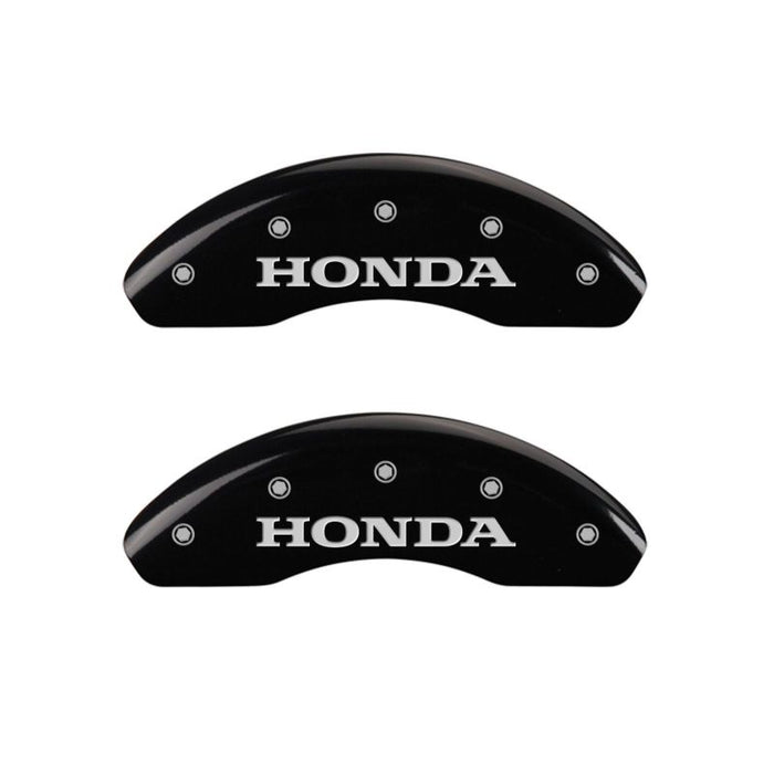 MGP 4 Caliper Covers Engraved Front & Rear Honda Black finish silver ch