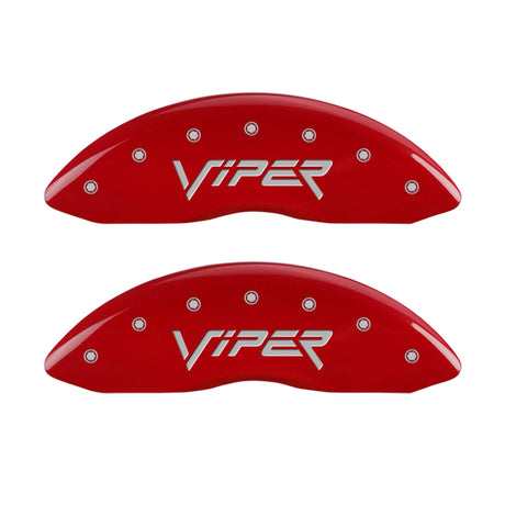 Couvre-étriers MGP 4 gravés à l'avant Gen 2/Viper gravés à l'arrière Gen 2/Snake Red finition argent ch