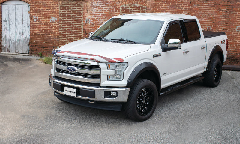 Déflecteur de vent latéral Tape-Onz pour camionnette Ford F-150 Crew Cab Stampede 2015-2019 4 pièces - Fumé