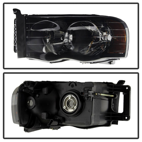 xTune Dodge Ram 1500 02-05 Amber Crystal Headlights HD-JH-DR02-AM-BSM