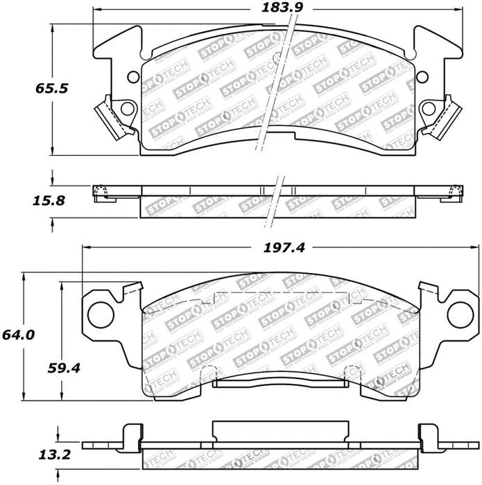 Plaquettes de frein sport StopTech avec cales et matériel - Avant