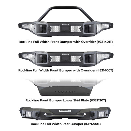 Pare-chocs arrière pleine largeur Go Rhino 21-24 Ford Bronco 2/4 portes (sauf Sport) Rockline