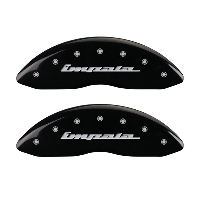 MGP 4 Caliper Covers Engraved Front & Rear Impala Black finish silver ch