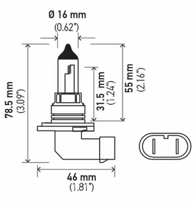 Ampoule Hella 9006 12V 55W P22D T4 +50 (2)