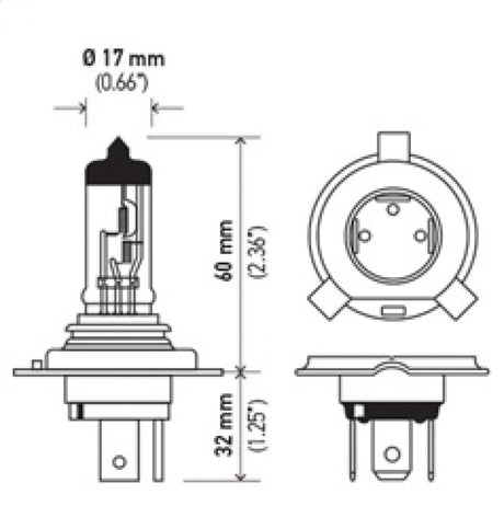 Ampoule Hella 9003/HB2 12V 60/55W P43t LONGUE DURÉE