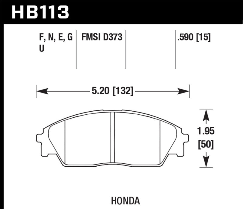 Plaquettes de frein avant Hawk Honda/ Acura 88-91 Civic Wagon/90-91CRX Si/ 88-90 Prelude S HPS Street