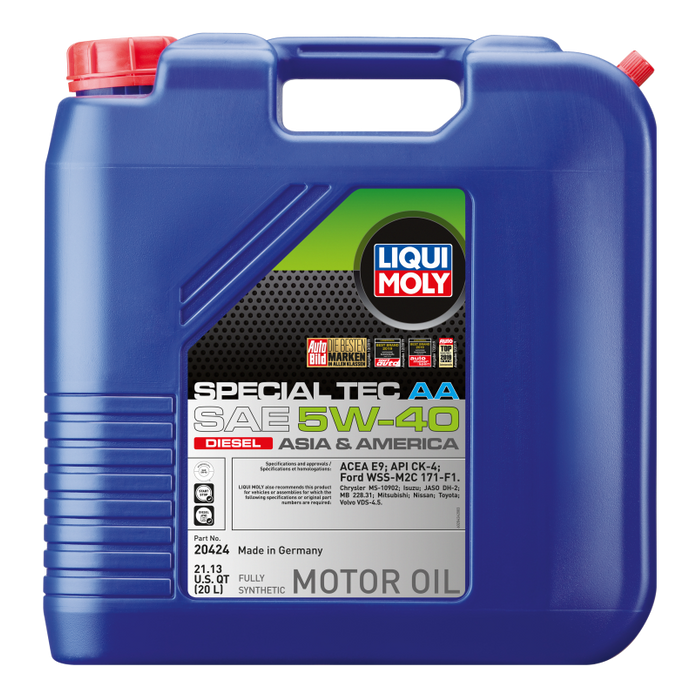 Huile moteur LIQUI MOLY Special Tec AA SAE 5W40 Diesel 20L