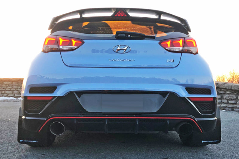 Bavette garde-boue Rally Armor 19-22 Hyundai Veloster N Black UR avec logo bleu performance