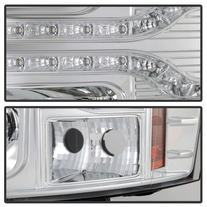 Phares de projecteur Spyder Chevy Silverado 1500 07-13 V2 - DRL à LED - Chrome PRO-YD-CS07V2-DRL-C