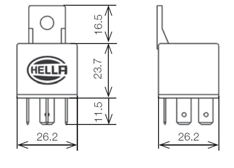 Relais Hella 12V 20/40A Spdt Res Bkt