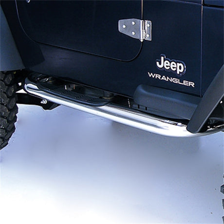 Marches tubulaires rondes de 3 po Rugged Ridge SS 97-06TJ