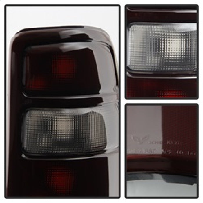 Feux arrière de style OEM Xtune GMC Yukon 00-06 avec bordure noire rouge fumé ALT-JH-CSUB00-OE-RSM