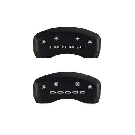 Couvre-étriers MGP 4 gravés à l'avant et à l'arrière sans bandes/finition rouge Dodge argent ch