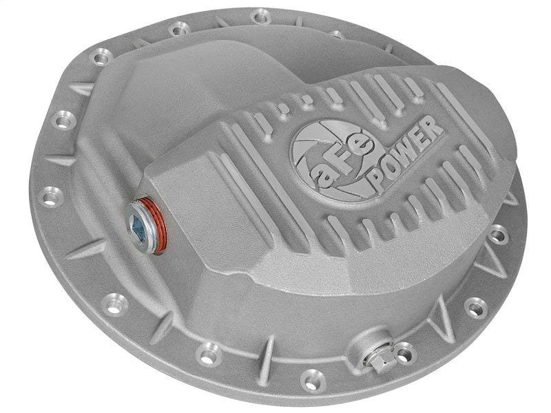 Couvercle de différentiel arrière aFe Power brut avec ailettes usinées Street Ser. 16-17 Nissan Titan XD (AAM 9.5-14)