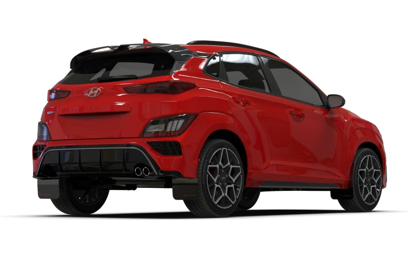 Rally Armor 2022 Hyundai Kona N Line Black UR Mud Flap w/ Red Logo