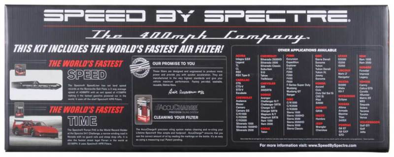Kit d'admission d'air Spectre 99-07 GM Truck V8-4.8/5.3/6.0LF/I - Anodisé transparent avec filtre rouge
