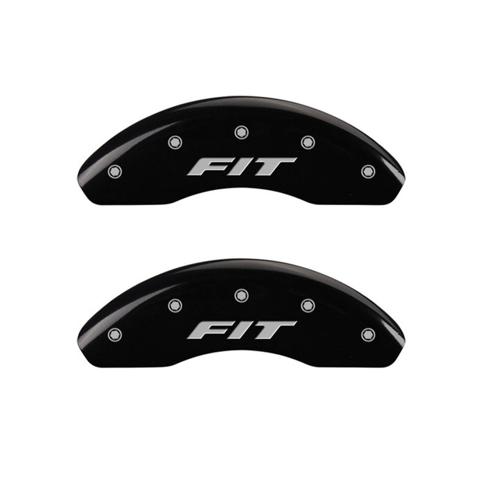 MGP Front set 2 Caliper Covers Engraved Front FIT Black finish silver ch