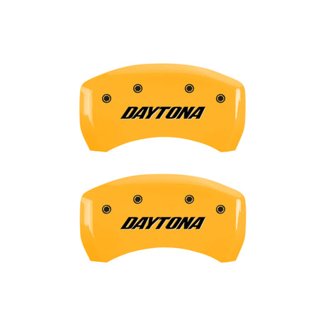Couvre-étriers MGP 4 gravés avant et arrière finition jaune Daytona noir Char 2006 Dodge Charger